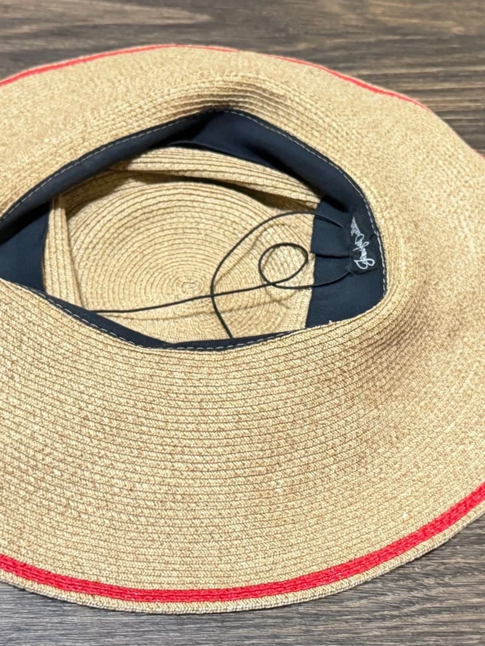 Natural Straw Sun Hat with Red Accent - Women Accessories